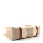 Cotton Calfskin Medium Woody Ribbon Tote White Brown