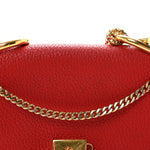 Grained Lambskin Drew Shoulder Bag Plaid Red
