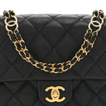 Caviar Quilted Mini CC You Flap Black
