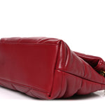 Lambskin Quilted Small Loulou Puffer Monogram Chain Satchel Red