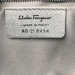 Metallic Calfskin Small Gancini Clutch Silver