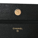 Caviar Quilted Wallet on Chain WOC Black