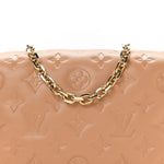 Lambskin Embossed Monogram Pochette Coussin Camel