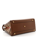 Grainy Calfskin House Check Medium Banner Tote Tan