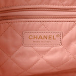 Shiny Calfskin Quilted Small Chanel 22 Light Pink