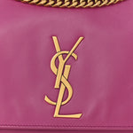 Smooth Calfskin Suede Medium Reversible Monogram Kate Satchel Rose Rubis