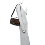Shearling Vitello Dolce Macro FF 1974 Baguette Tobacco Black