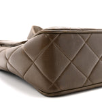 Lambskin Quilted CC Single Flap Shoulder Bag Brown