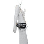 Azalea Calfskin Small Horsebit 1955 Chain Shoulder Bag Black