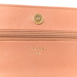 Lambskin Quilted Chanel 19 Wallet On Chain WOC Brown