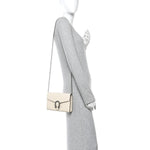 Dollar Calfskin Mini Dionysus Chain Wallet Mystic White
