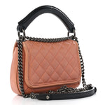 Calfskin Quilted Small Prestige Top Handle Flap Pink