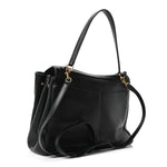 Natural Smooth Calfskin Medium Rodeo Top Handle Handbag Black