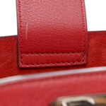 Grainy Calfskin Small Rockstud Double Top Handle Bag Rosso Valentino
