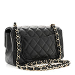 Lambskin Quilted Mini Rectangular Flap Black