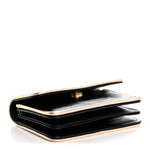 Metallic Calfskin Clutch With Chain Black Gold