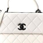 Lambskin Quilted Small Trendy CC Dual Handle Flap Bag White