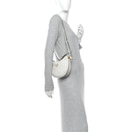Soft Calfskin Small Arque Shoulder Bag White