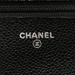 Caviar Quilted Wallet on Chain WOC Black