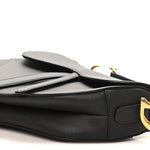 Grained Calfskin Saddle Bag Black