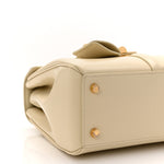 Satinated Calfskin Small 16 Top Handle Bag Beige