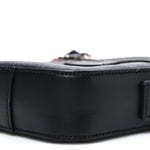 GG Supreme Monogram Appia Calfskin Web Small Camera Messenger Bag Black Grey