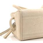 Suede Crocodile Embossed Le Petit Turismo Ivory