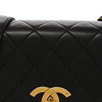 Lambskin Quilted Medium Single Flap Black