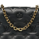 Lambskin Embossed Monogram Pochette Coussin Black