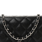 Caviar Quilted Wallet on Chain WOC Black