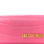 Calfskin Crocodile Embossed La Ceinture Bello Double Tour Belt Bag Pink