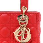Lambskin Cannage Small My ABCDior Lady Dior Red