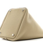 Taurillon Clemence Picotin Lock 18 PM Beige Marfa
