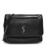 Grained Lambskin Monogram Large Niki Chain Satchel Black