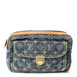 Monogram Denim Bum Bag Blue