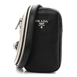 Vitello Daino Soft Mini Crossbody Bag Black