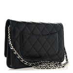 Lambskin Quilted Wallet On Chain WOC Black