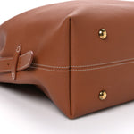Grained Calfskin Low Key Hobo MM Cognac