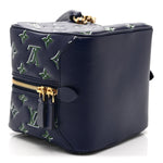 Lambskin Embossed Monogram Square Bag Blue Green