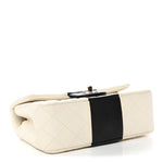 Lambskin Quilted Mini Rectangular Flap White Black
