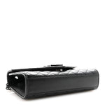 Grain De Poudre Textured Mixed Matelasse Triquilt Small Monogram Monochrome Satchel Black