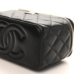 Lambskin Quilted Small CC Vanity Case Black