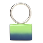 Smooth Airbrushed Calfskin Micro Pouch Lime Lapis