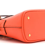 Textured Dollar Calfskin Mini Diana Dome Tote Bag Deep Orange Spicy Cyclamin
