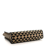Jacquard Saffiano Triangolo Symbole Embroidered Large Tote Black Corda