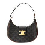 Triomphe Canvas Calfskin Medium Strap Ava Triomphe Shoulder Bag Tan