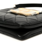 Lambskin Quilted Giant CC Shoulder Bag Black