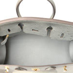 Ostrich Birkin Sellier 25 Gris Perle