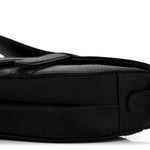 Satin Crystal Mini Saddle Bag Black