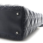 Lambskin Cannage Large Lady Dior Navy Blue